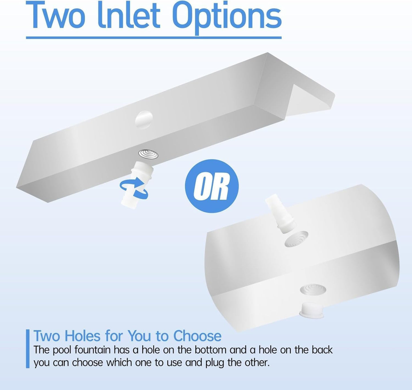 Pool Fountain Stainless Steel Pond Waterfall Spillway Kits for Indoor/Outdoor Decorative, 36 Inches Black Pool Water Feature for Garden Patio, Backyard Koi Pond Decor(No LED Light)