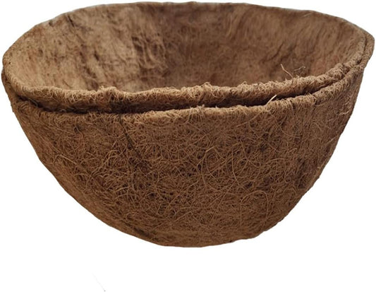 2PCS Hanging Basket Liners Coco Liner 8 Inch Round Coconut Coir Basket for Plants Replacement for Hanging Basket 100% Natural Coconut Fiber Plant Basket Liner for Garden Planter Flower Pot