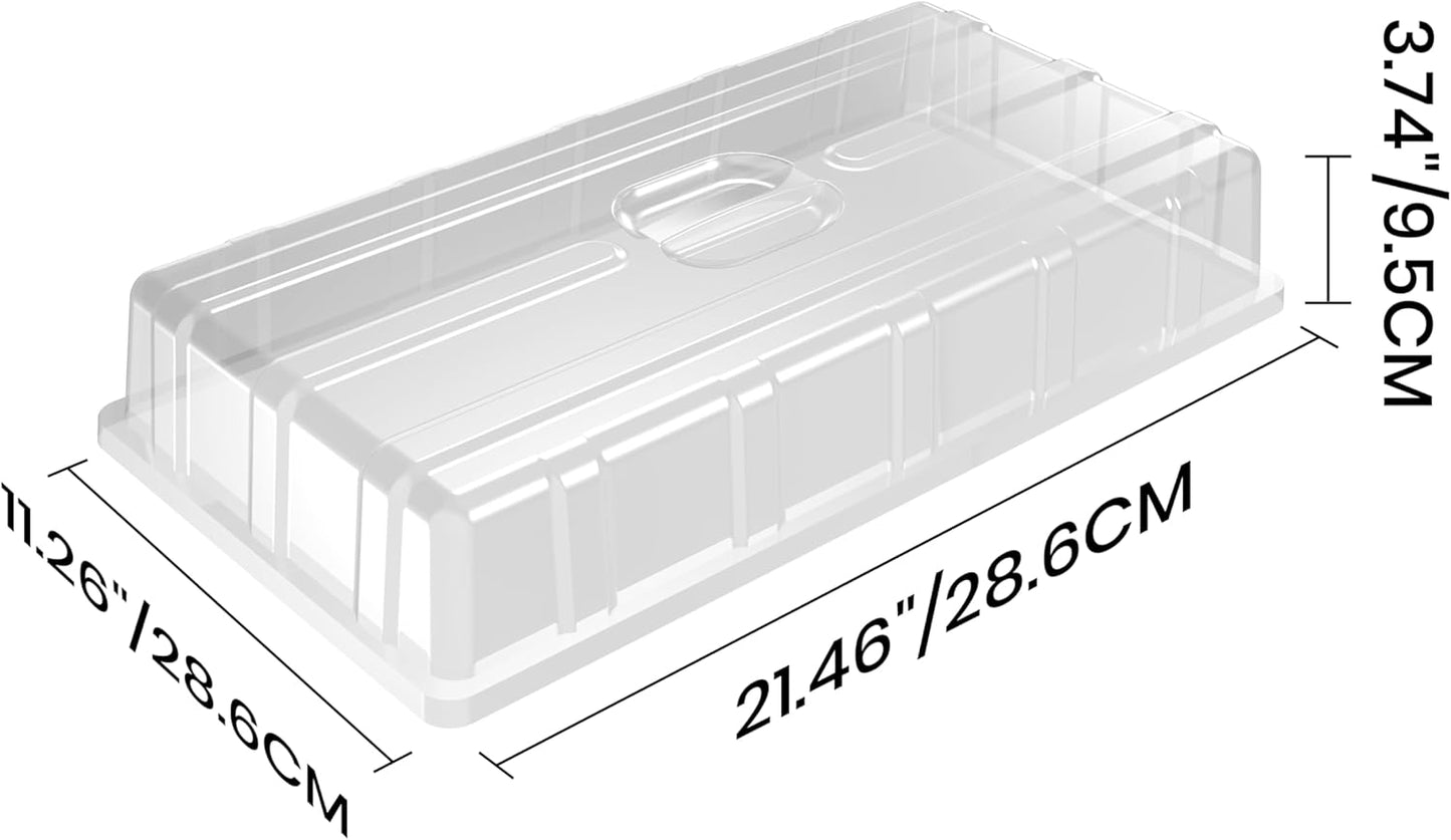 MIXC 10 Pack Humidity Dome 3.6" Extra Strength, Clear Seed Starter Dome 1020 Tray Covers Humidifying and Insulating for Greenhouse Germination and Garden Growing