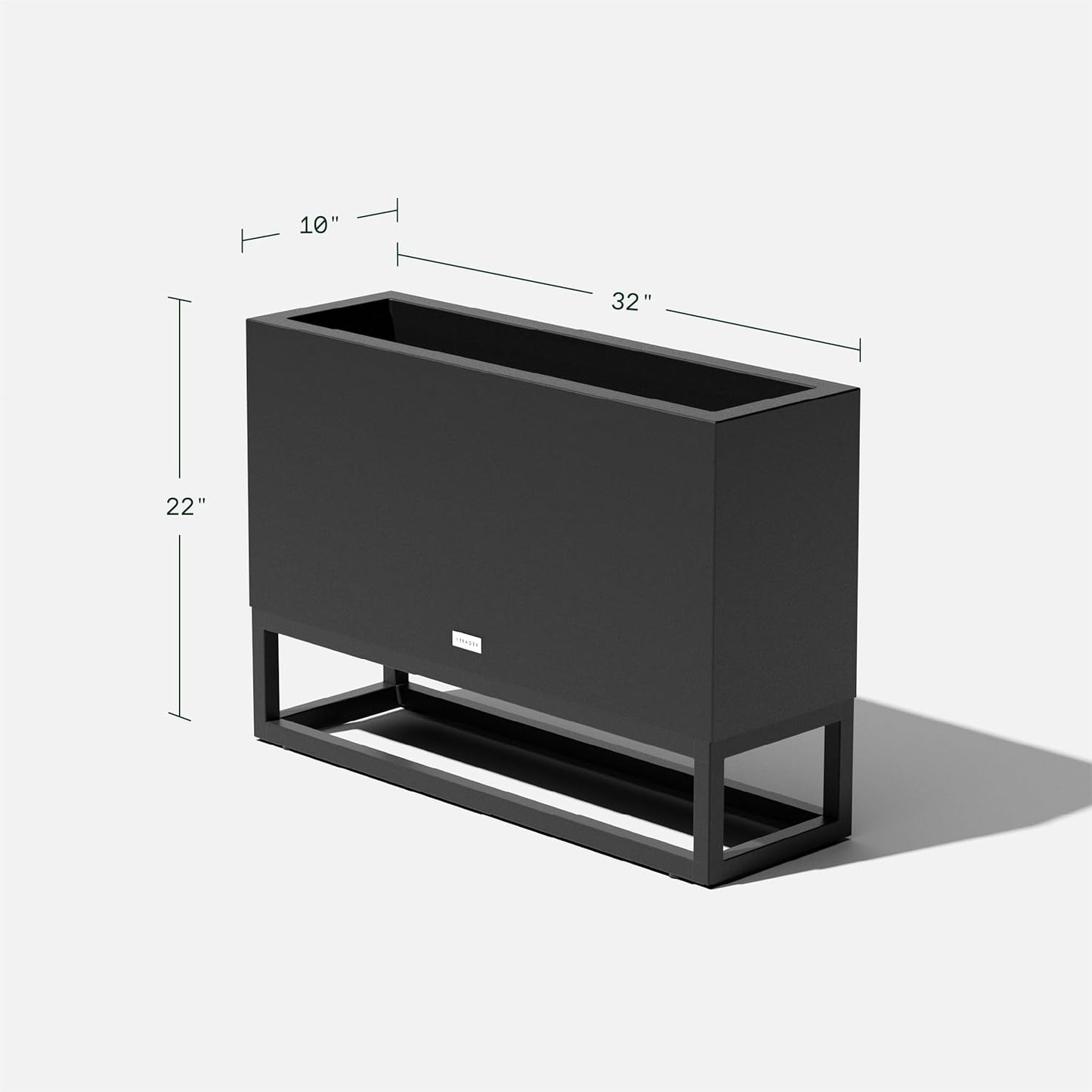 Veradek Block Series Raised Long Box Planter for Patio & Garden | Durable All-Weather Use with Aluminum Stand | Modern Décor for Herbs, Flowers