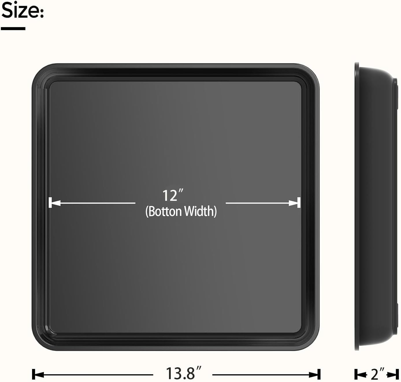 WAYNHUI Square Plant Saucer 6/8/10/12/14/16/18/20inches Square Plastic Basin Tray Large/Small Water Receiving Tray