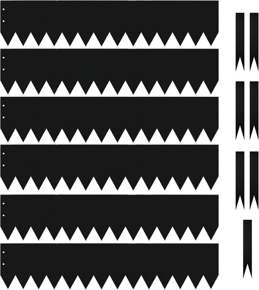 40" LX8 H Metal Landscape Edging, Heavy Duty Galvanized Steel Garden Edging,6 Pack Steel Landscape Edging with 7 Clips for Lawn, Flower Bed, Yard (Black)