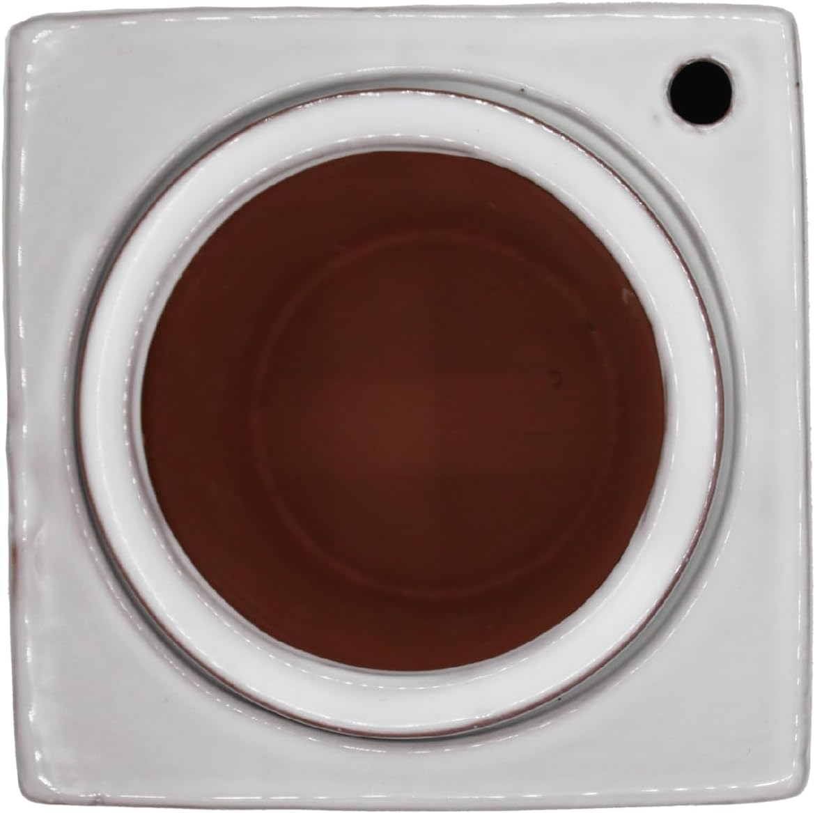 2-Pack Ceramic African Violet Self Watering Pot 6 Inch Square Pot 3.5 Inch Innter Pot Easy Fill Water Reservoir White