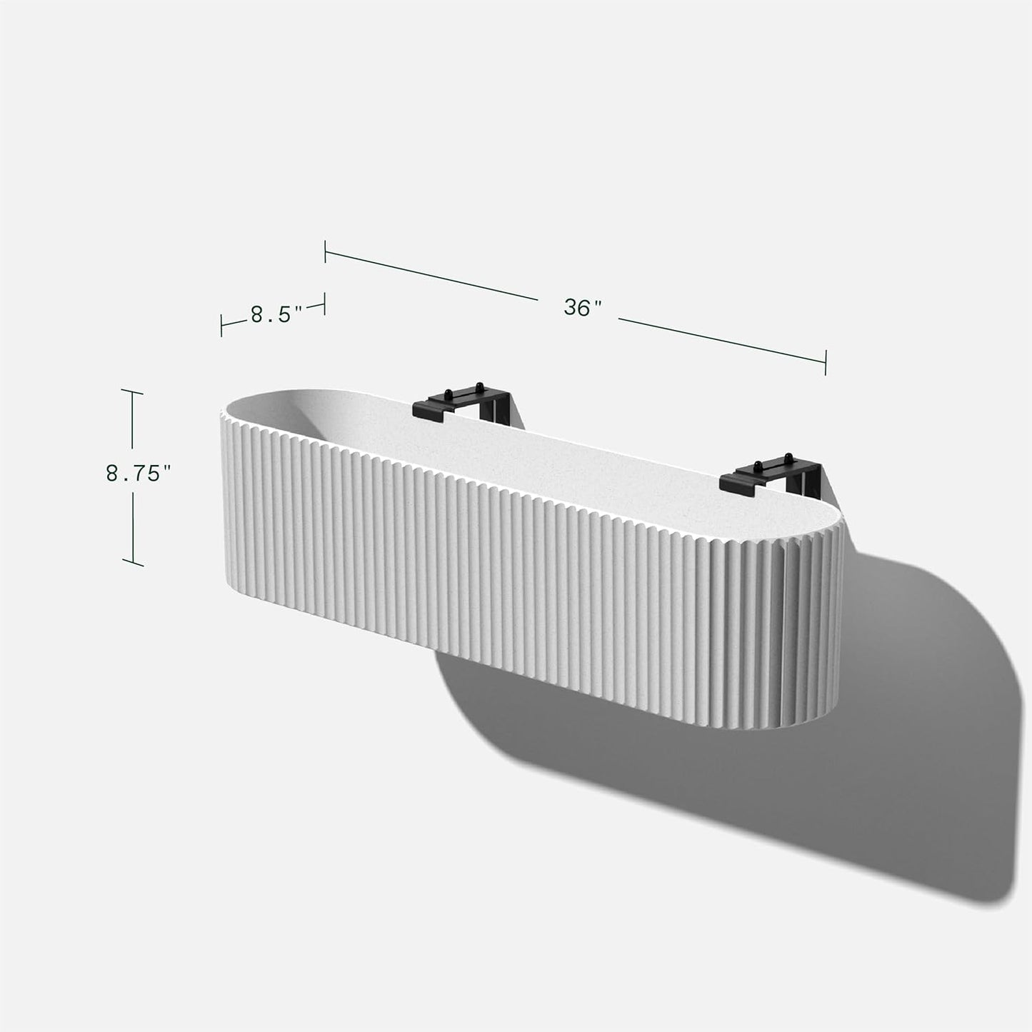 Veradek Demi Series Railing Planter - Hanging Planter Box for Windowsill/Balcony | Plastic-Stone Composite w/Railing Bracket | Modern Décor for Flowers