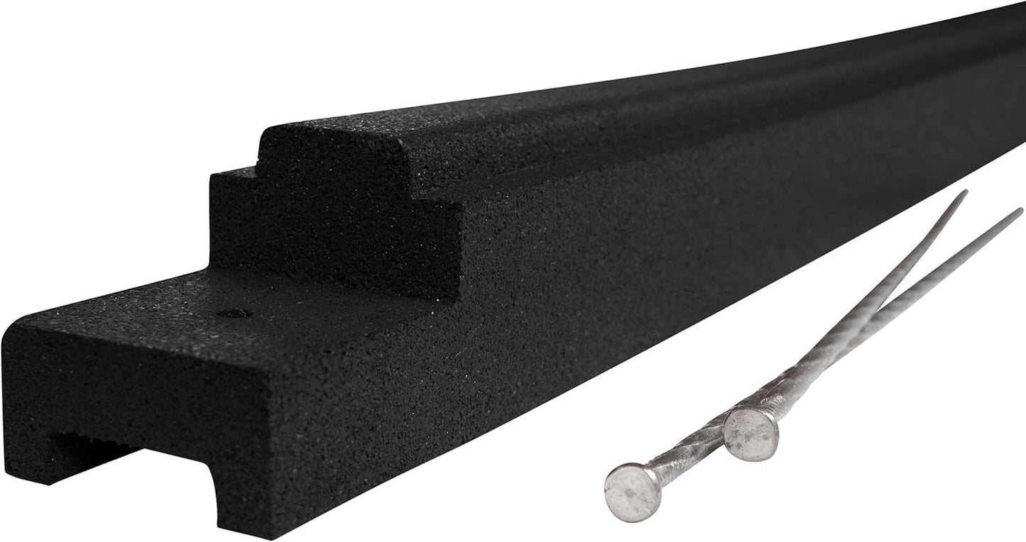Playsafer Rubber Playground Border Edging Kit, 6' Flexible Heavy Duty Rubber Interlocking Playground Timber, No Dig Easy to Install (Black, 8 Pack)
