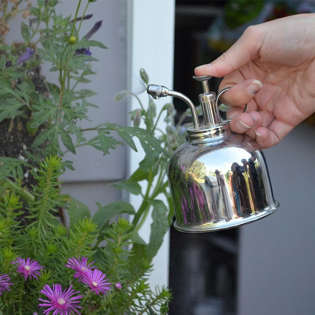 Watering Can Indoor Plants - Nickel Plant Mister - Stylish and Rust Resistant Watering Cans for Healthy Hydration - Prevents Overwatering