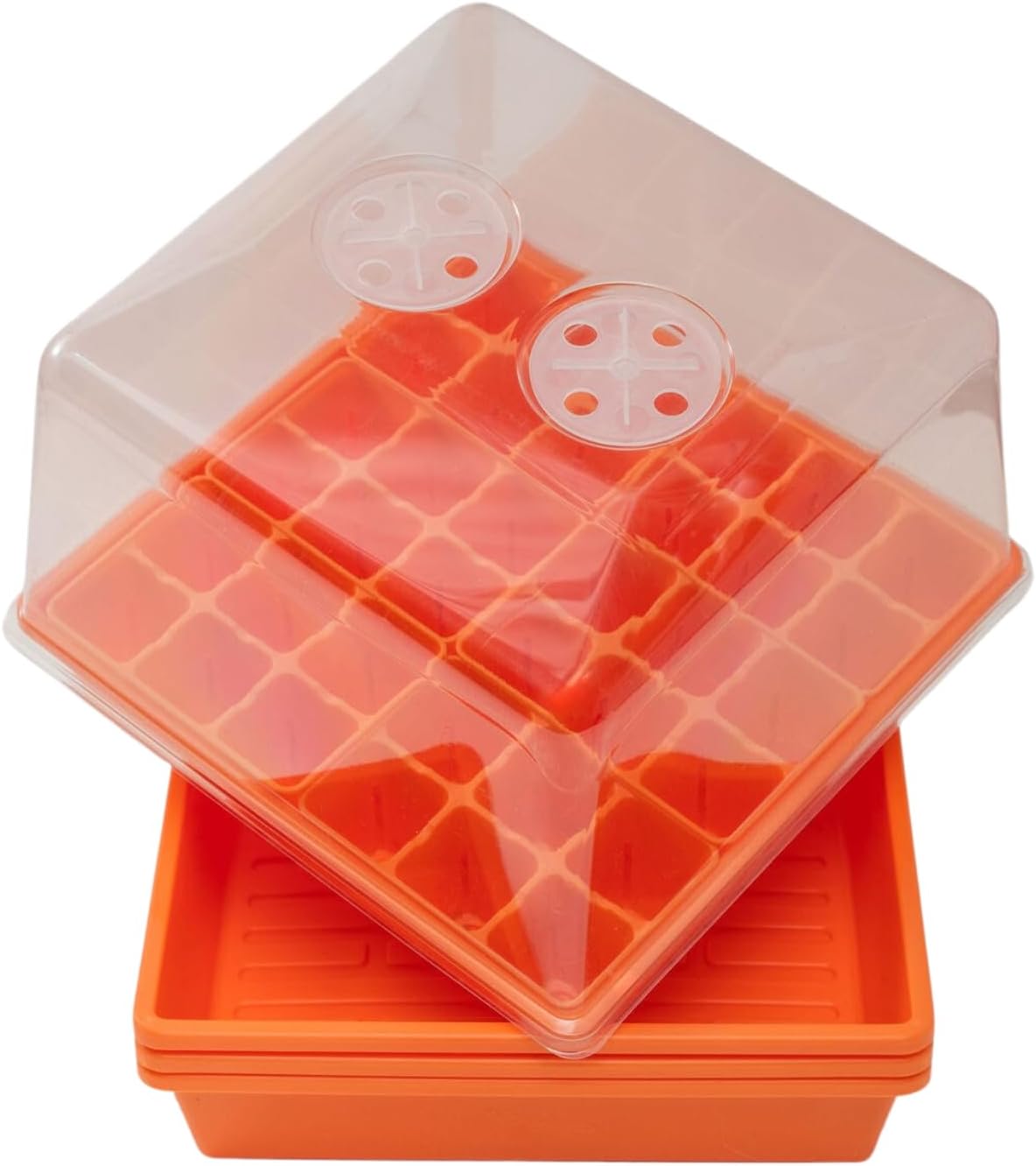 Bootstrap Farmer Countertop Seed Starter Kit in Orange, Reusable 1010 Tray Bundle with Inserts and Humidity Dome