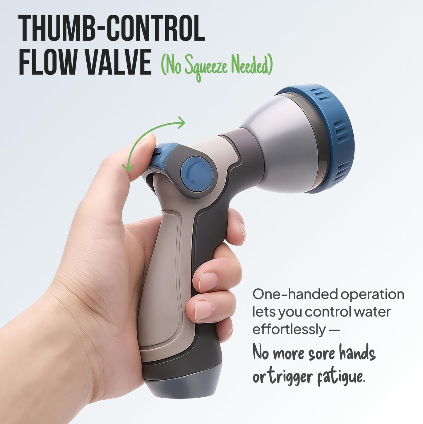 Garden Hose Nozzle – 8-Pattern Hose Sprayer with Thumb Control – Watering Tool for Garden, Car Wash, Lawn Care & Pet Shower
