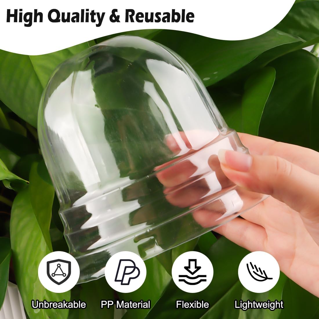 Humidity Domes for 4 Inch Pots, 100 Pack Transparent Plant Dome Covers with Ventilation, Clear Nursery Pot Domes for Seed Starting, Seedling Germination, and Gardening