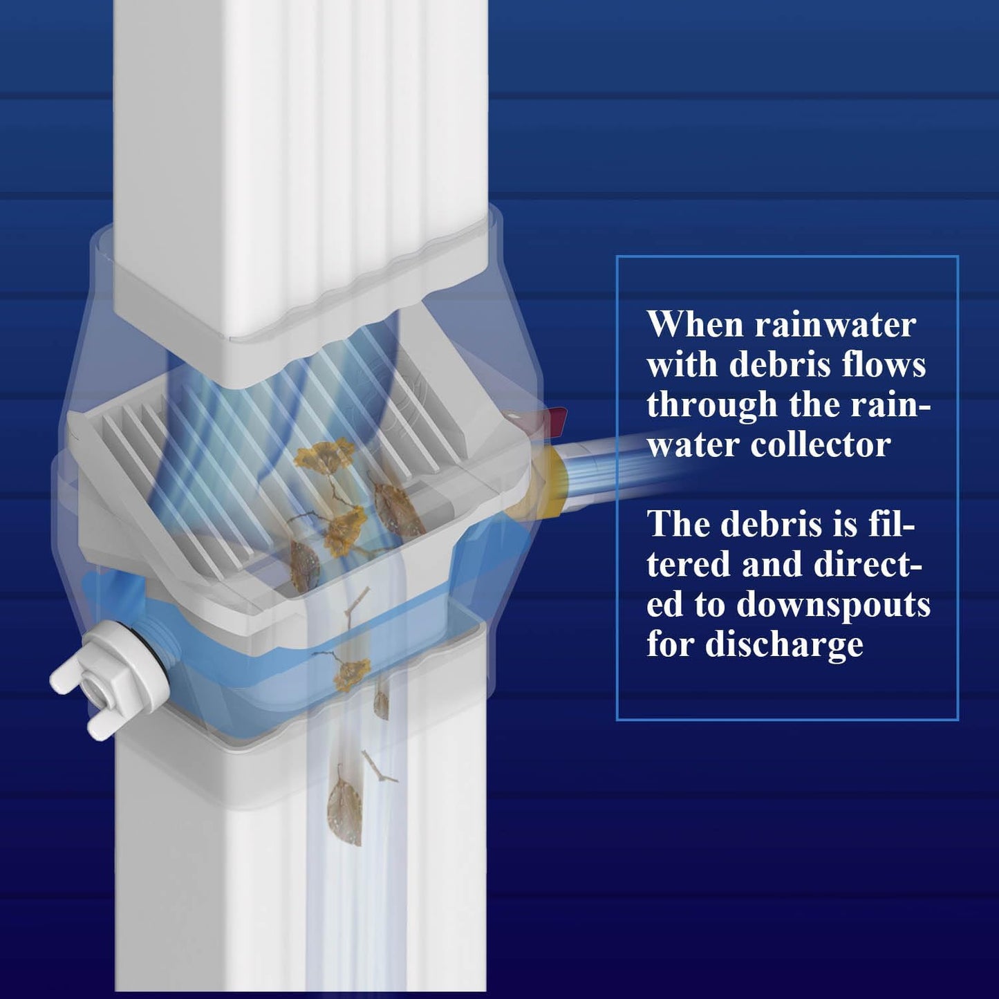 Rain Barrel Diverter Kit for 2"x3" or 3"x4" Gutter Downspouts, Rainwater Collection System with Filter and Brass Spigot – Rain Catcher Kit, Hose Not Included