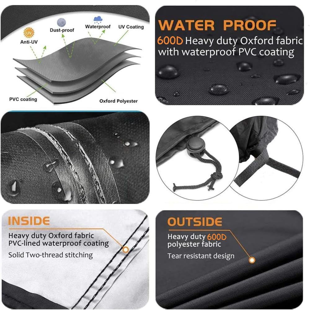 Round Fire Pit Cover, 22 Inches Diameter, 22 x 40 inch Waterproof Firepit Covers, for Patio Fire Pit, Full Coverage Dustproof Anti UV Outdoor Fire Pit Cover