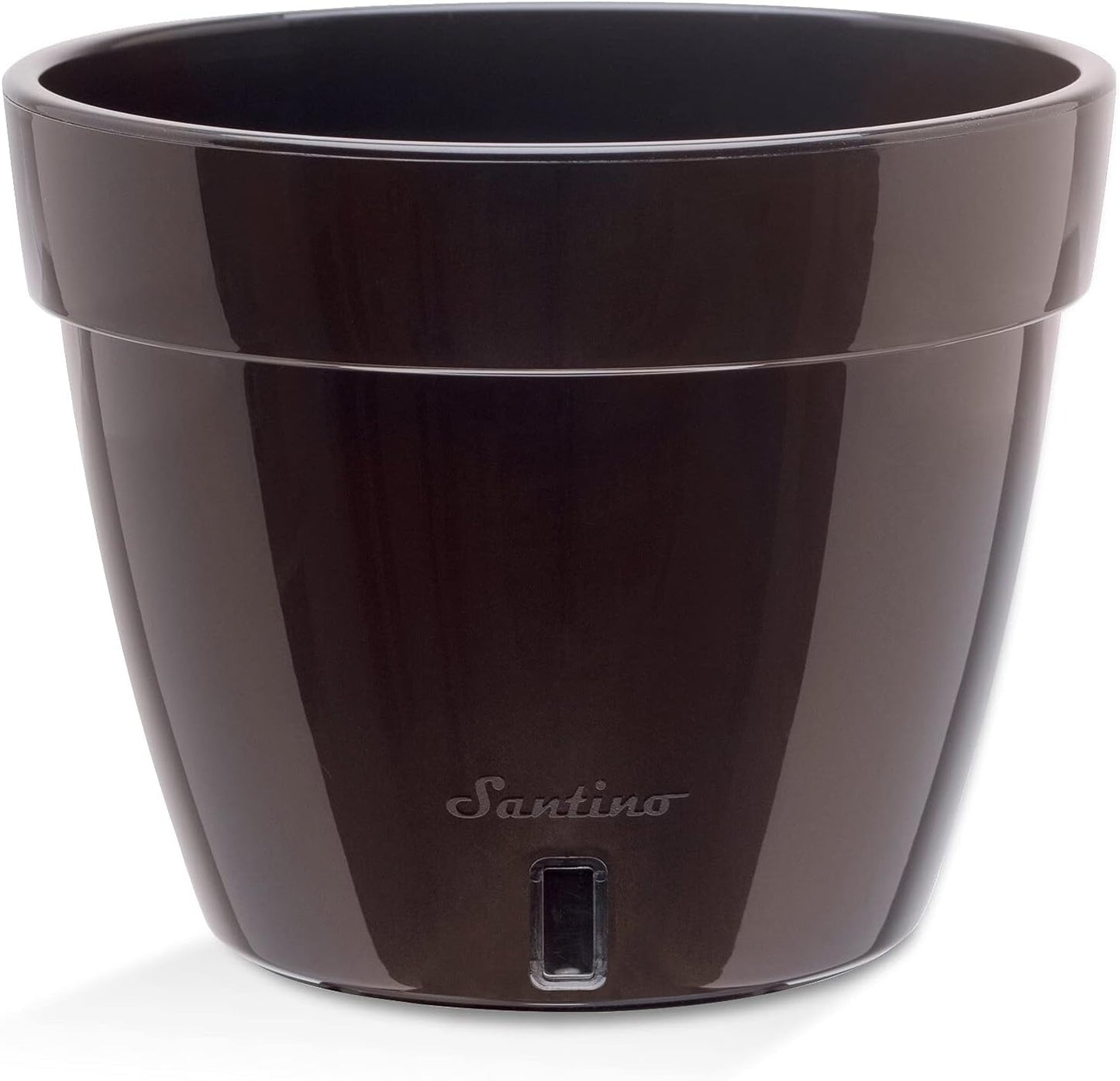 Santino AST 7.9 Inch Self Watering Planter Black-Gold/Black - Set of 3 for Indoor Plants - Premium Quality Plastic Pot with Water Level Indicator for All House Herbs, African Violets and Dahlias