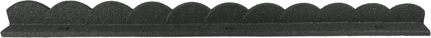 Playsafer L Shaped Flexible Rubber Scalloped Edger for Lawns Landscaping and Playground | Easy No Dig Installation| 4' Long (2, Dark Gray)