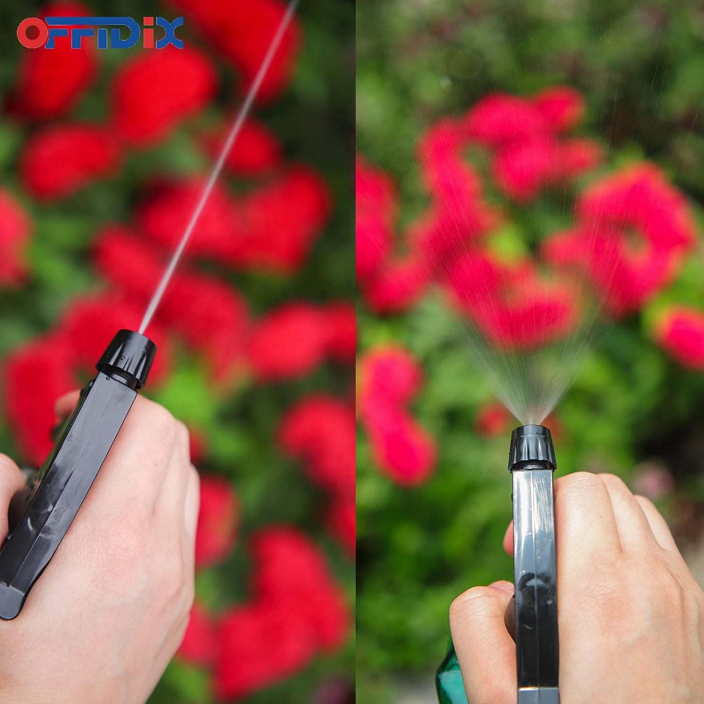 OFFIDIX Glass Spray Bottle, Pressure Watering Can, Indoor Plant Mister, Adjustable Nozzle, 0.4L/13.5oz Handheld Spray Bottle for Garden Plants Cleaning Solutions (Amaranth)