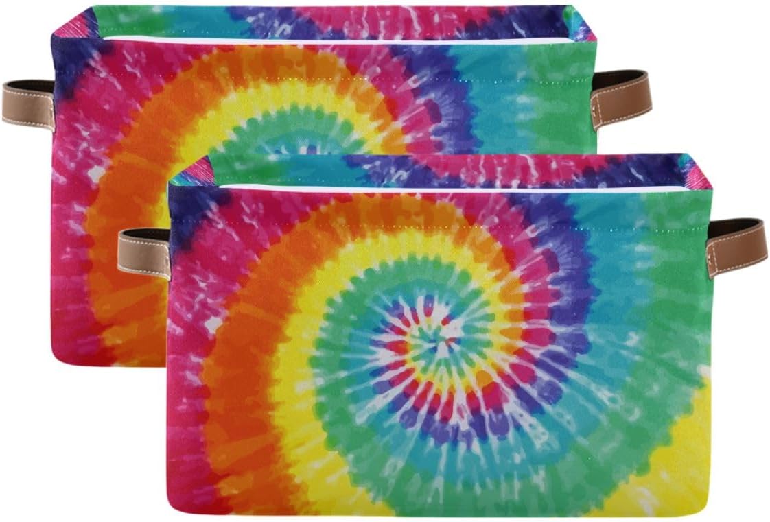 Tie-Dye Rectangular Storage Basket Organizer Bin Shelf Baskets For Clothes Gifts For Home Office Dorm