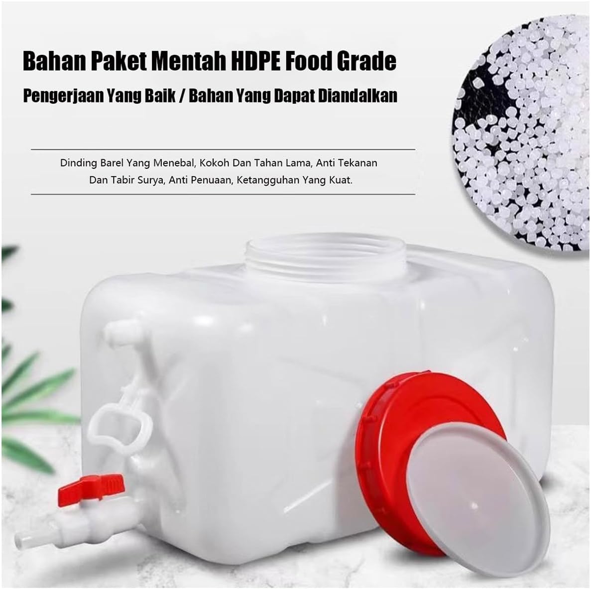 Plastic Water Tank 25L/35L/50L/80L/110L/200L Water Container，Rain Water Tank，Food-Grade Rectangular Thickened Water Tower with Faucet for Household Water Storage(Size:200L)