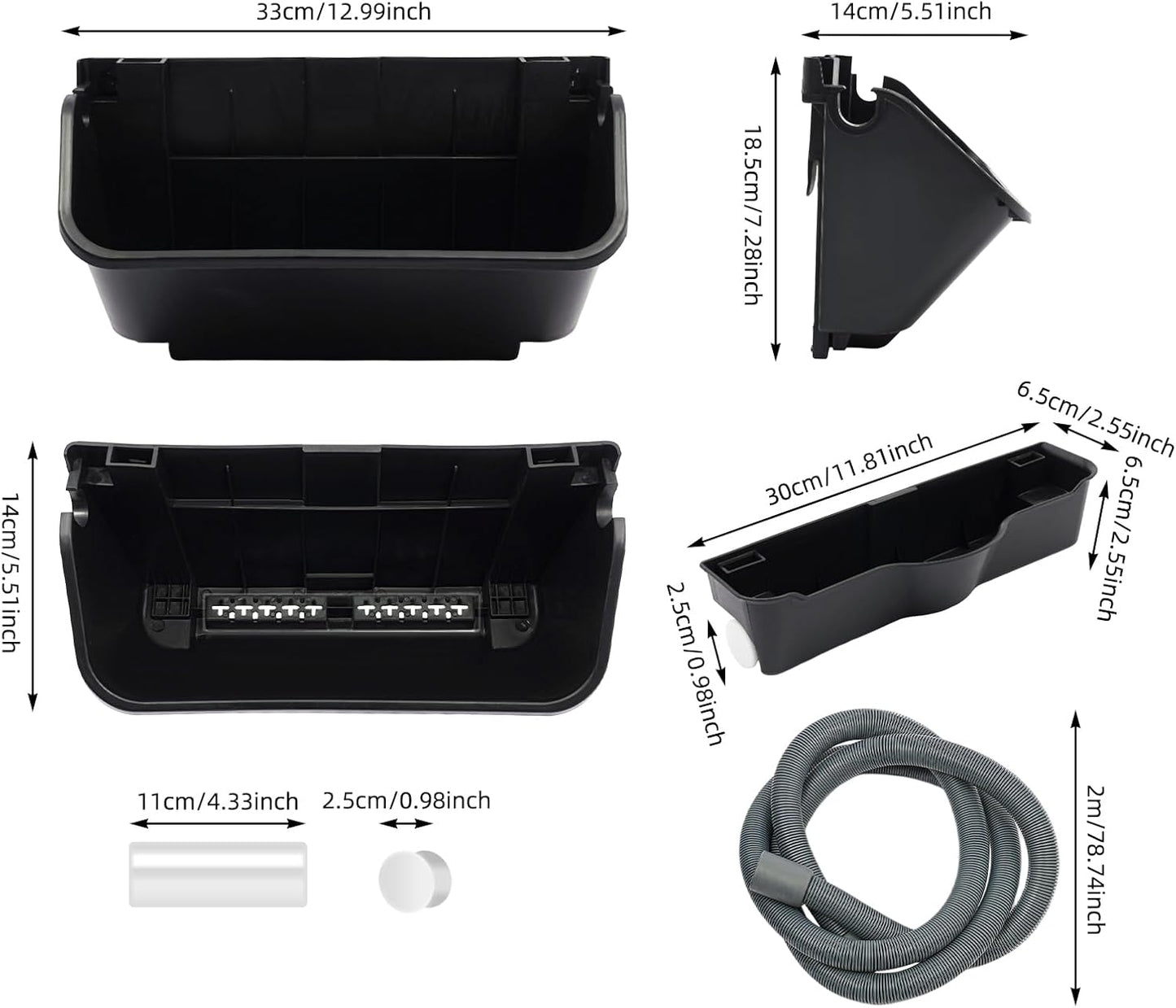 Vertical Wall Planter with 16 Pots, Hanging Garden Plant Flowerpot Holder, Stackable Wall-Mounted Planter, Balcony Planters for Flowers Vegetables Fruits (Black, 16 Pots+4 Drainage Planters&Pipe)