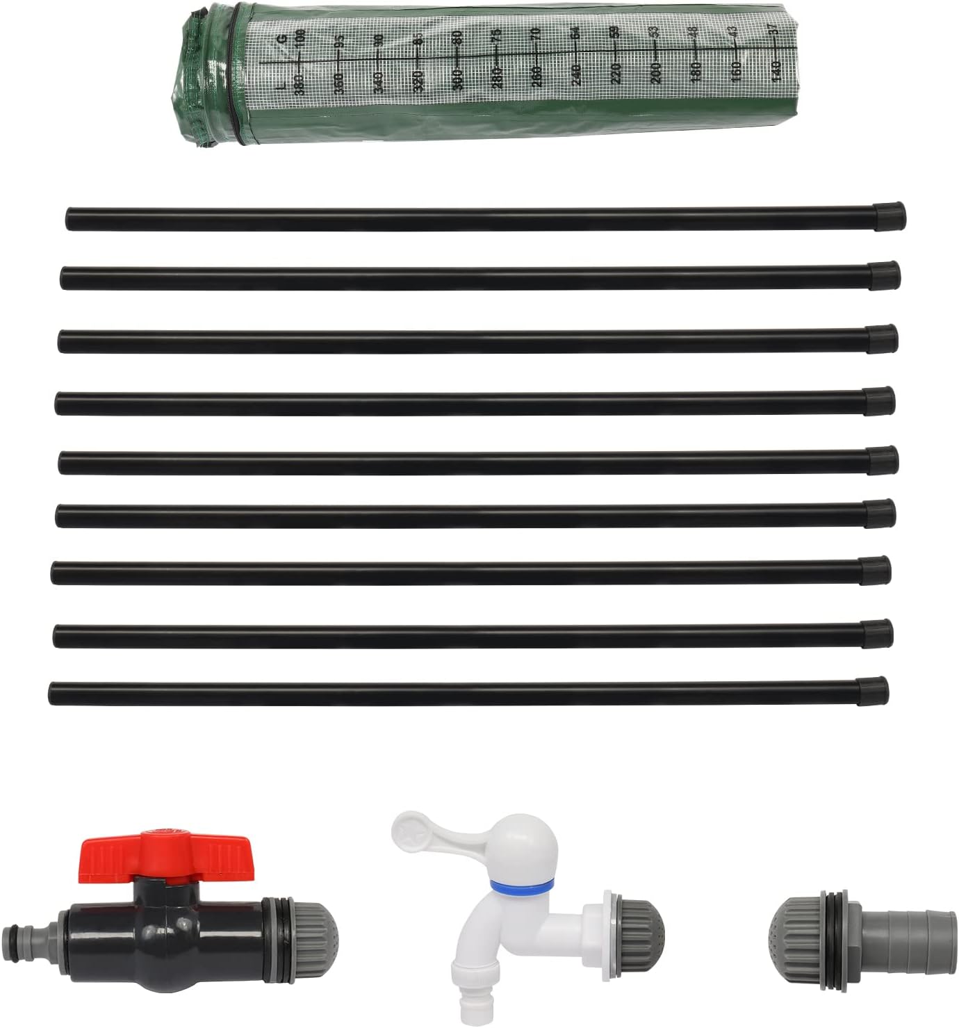 100 Gallon Collapsible Rain Barrel, Portable Rainwater Collection System, Rain Catcher Barrel with Volume Scale Mark, Two Spigots and Overflow Kit, Rain Water Barrel Collector for Garden, Green