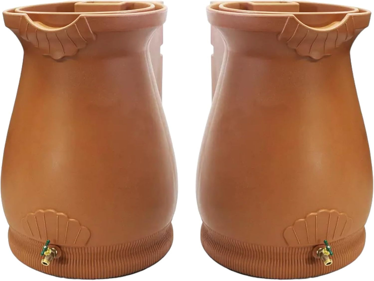 65-Gallon Urn Rain Wizard Decorative Barrel (Terracotta, 2 Pack)