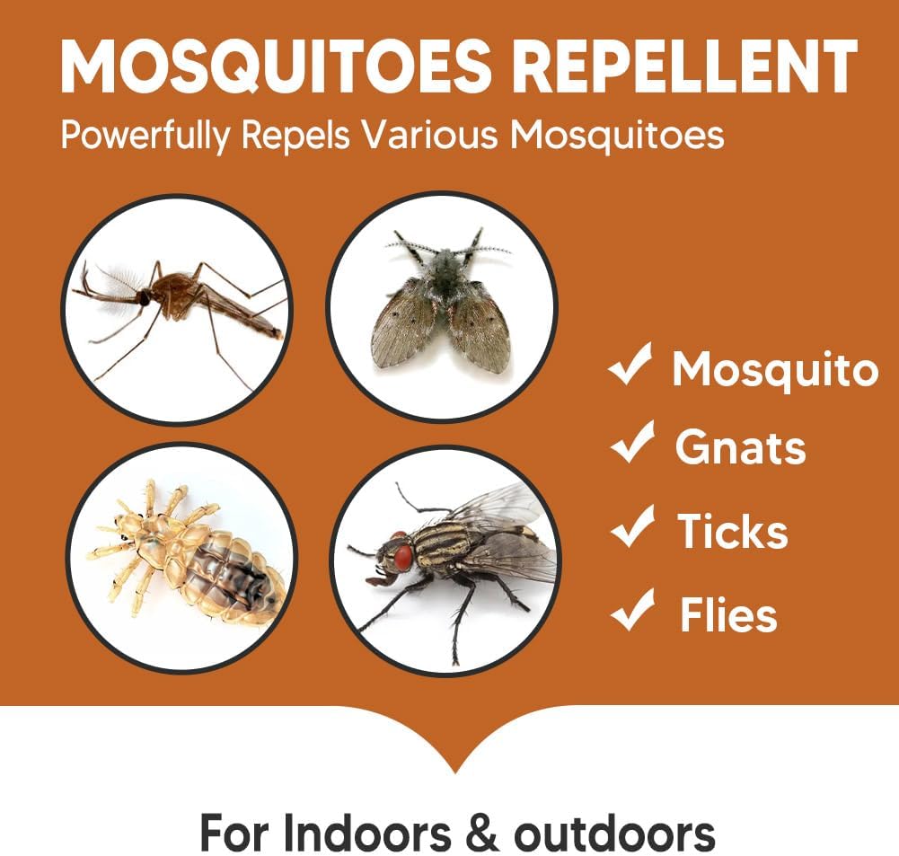 Mosquito Repellent Outdoor Patio, Mosquito Repellents Indoors, Natural Mosquito Repellent Balls, Mosquitoes Repellant for Yard/Camping, Mosquito Deterrent,120 ft² and 60-90 Days-12P