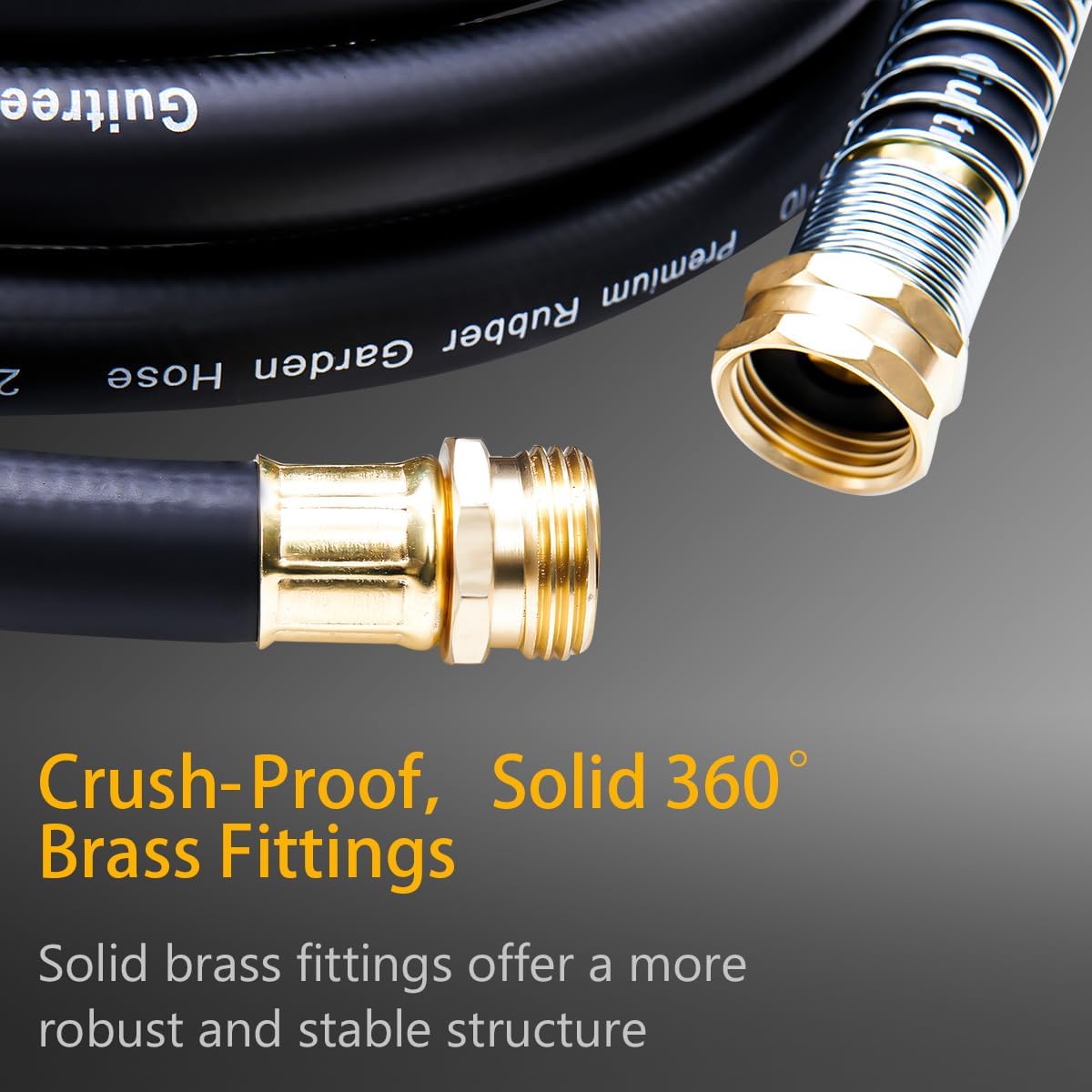 Leader Garden Hose 10ft x 5/8", Heavy Duty Short Water Hose, Male to Female Fittings, Five Layered Braiding for Durability, 1000PSI Burst, 200PSI Working (Black)