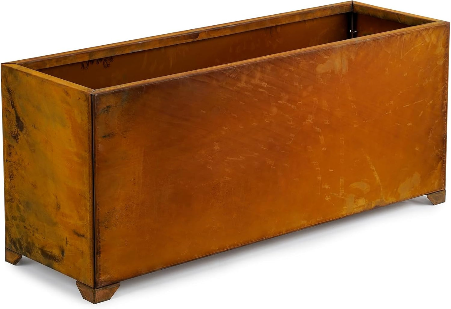 Stanbroil Corten Steel Rectangle Outdoor Planter Box, Heavy & Naturally Rust Metal Planter Box for Patio, Porch, Garden, Commercial Décor, 38 x14 x16 Inch