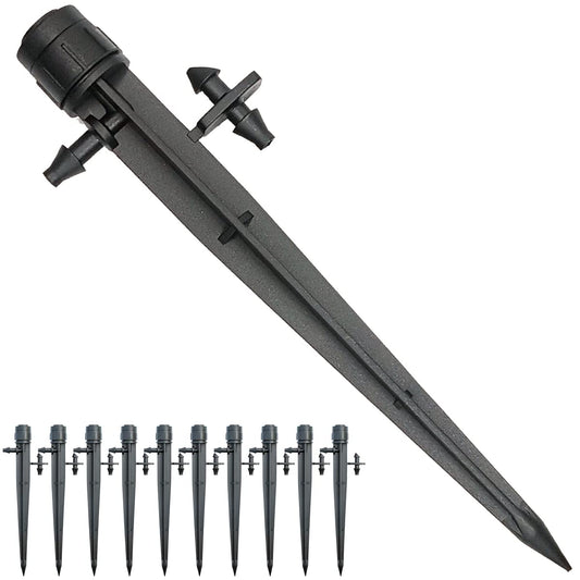 25 Pcs Drip Irrigation Emitters, Adjustable Flow 0-20 GPH Irrigation Drippers with Stake, Full Circle Flow Sprinkler Head, Micro Sprinkler for Garden Patio Lawn Flower Bed