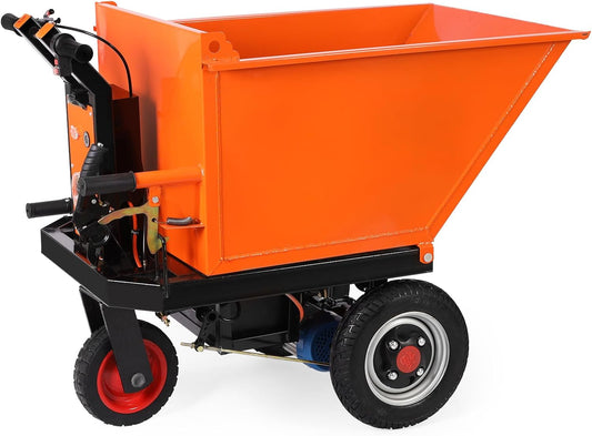 Wheelbarrow Utility Cart, 48V28Ah 1000W Capacity 2200lbs (One Ton), Material Hauler, Electric Wagon, All Purpose