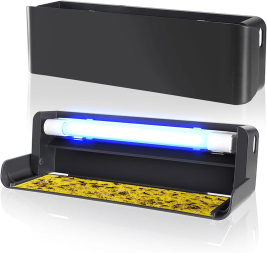 2 Pack UV Fly Light Trap Indoor for Home Gnat Traps for House, Wall Sconce Fly Light Bug Catcher for Kitchen House & Restaurant Fruit Flies Garage & Warehouse with 5 Sticky Glue Boards 6.5 ft Cord