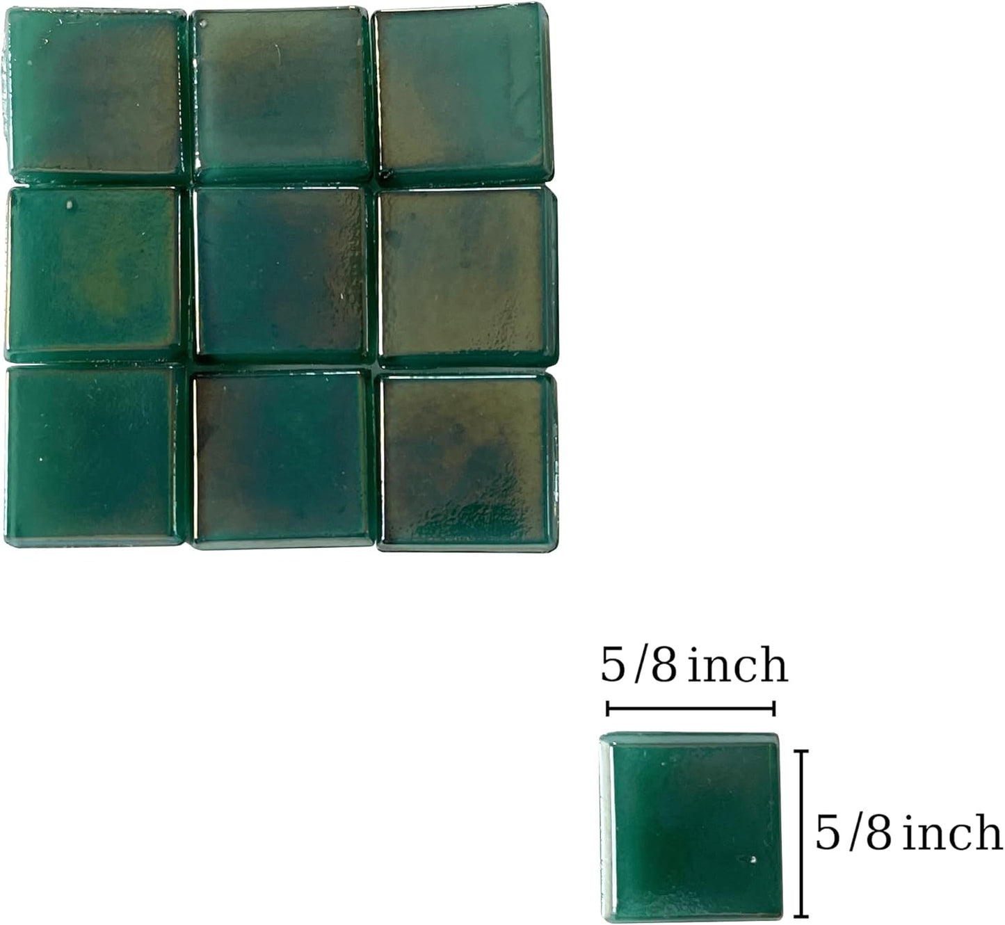 SMEIINIK 1.1lb Bulk Single Iridescent Color Mosaic Tiles for Crafts, Glass Mosaic Pieces for Mosaic Puzzles, Stained Glass Tiles for Mosaic DIY, Mosaic Making Supplies(WJ26-16)