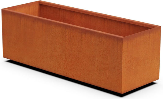 Corten Steel Planter Rectangle Outdoor Metal Garden Box Heavy Duty | Made in USA | Fully Assembled