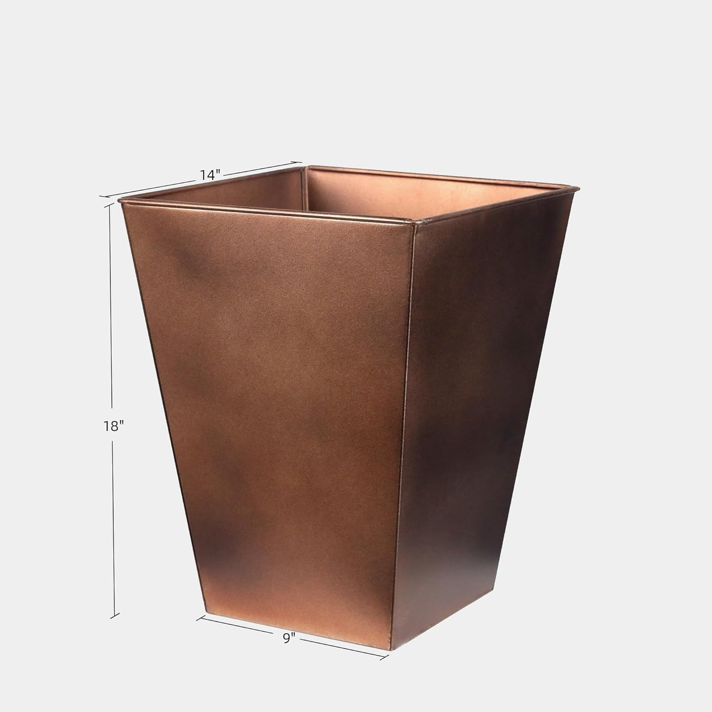 KOL 18''H. Metal Planter with Drainage Hole, Set of 2, Galvanized Steel Planter Pots for Indoor & Outdoor Use, Decorative Flower Plant Pots for Front Porch, Patio, Deck - Rust Color