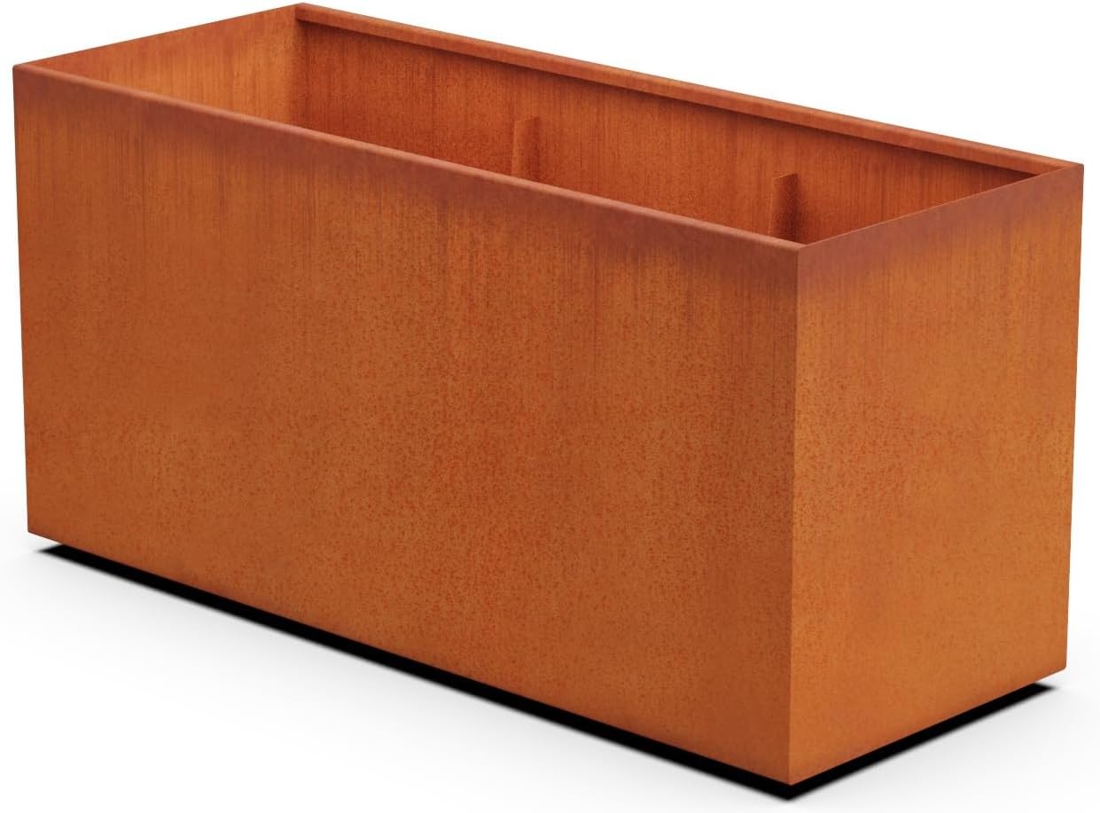 60x30 Inch Corten Steel Planter Box – Extra Tall Privacy Screen Planter | 5 FT Long Heavy Duty Metal Barrier | Made in USA, Fully Assembled