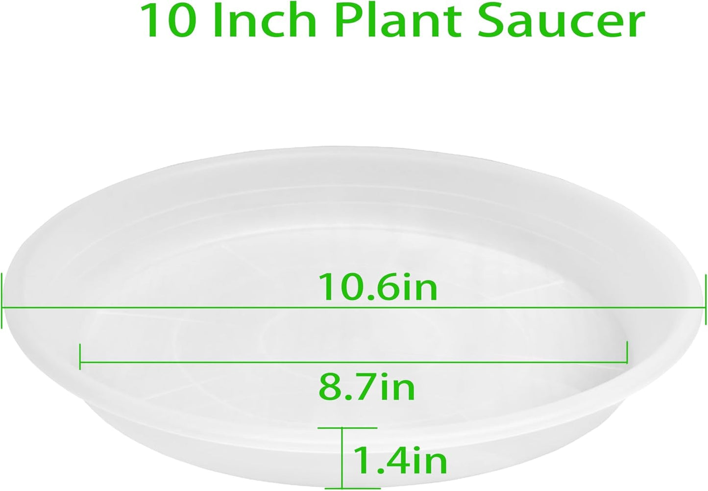 6 Pack Clear Plant Saucer 10 inch, Heavy Duty Plastic Clear Plant Saucers 10 inch, Durable Plant Tray for Pots, Flower Saucers for Indoors, Plant Pot Saucers, Trays for Planter 8"/9"/10"