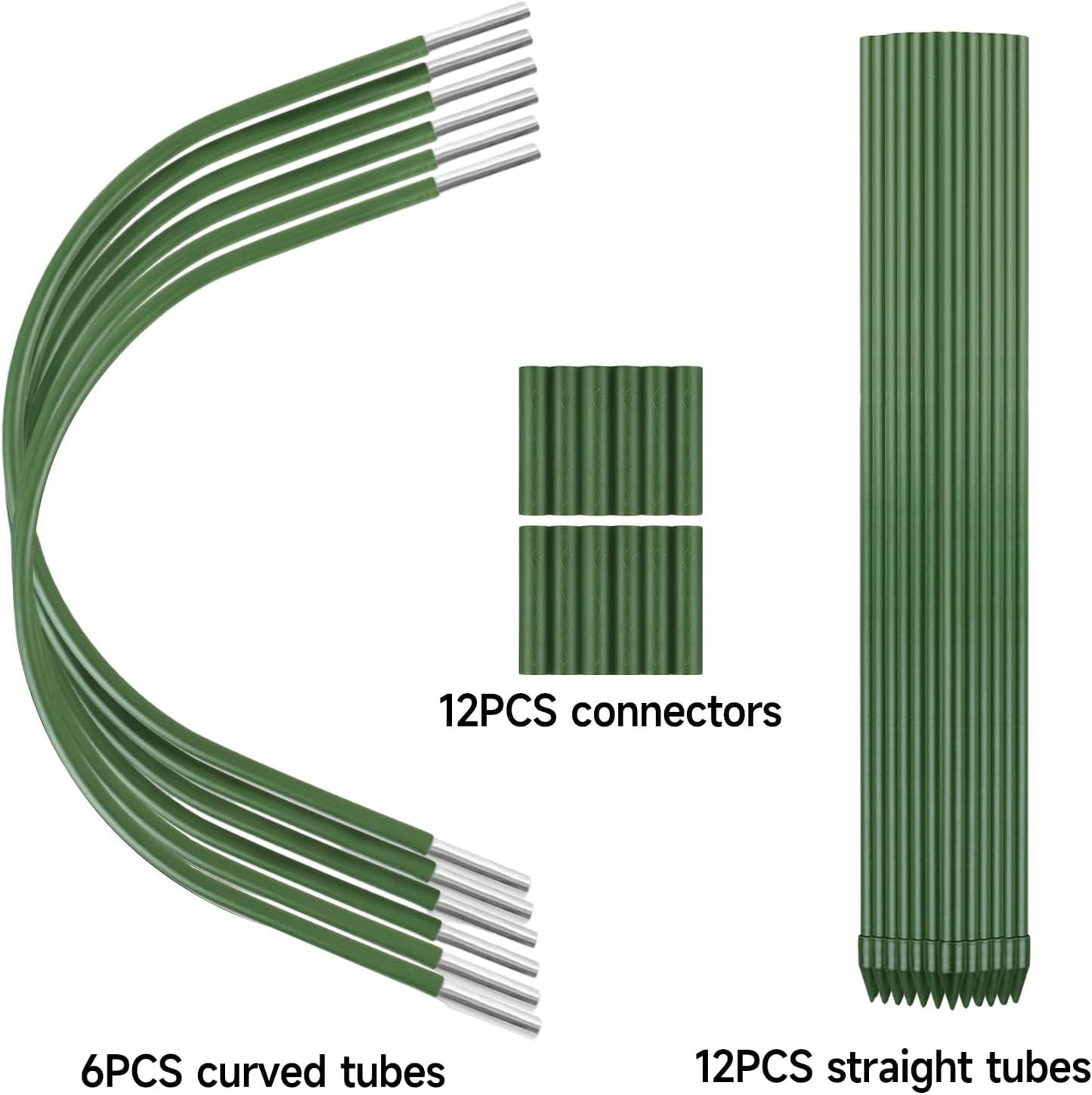 FOTMISHU 6Pcs Garden Hoops, 19.7"x23.6" Greenhouse Hoops Rust-Free Grow Tunnel, Garden Stake with Plastic Coated Plant Supports for Raised Beds Row Cover Garden Fabric