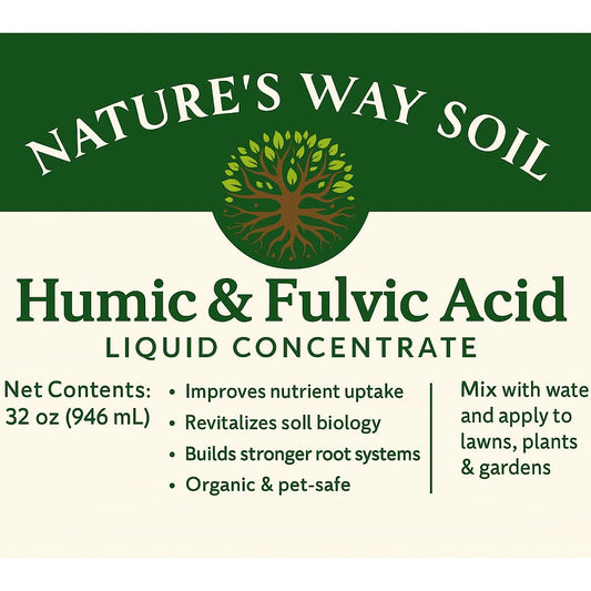 Nature’s Way Soil® Liquid Humic & Fulvic Acid – 32 oz Soil Conditioner with Organic Kelp – Boosts Root Growth, Water Retention & Microbial Activity – Natural Lawn & Garden Supplement – Pet-Safe