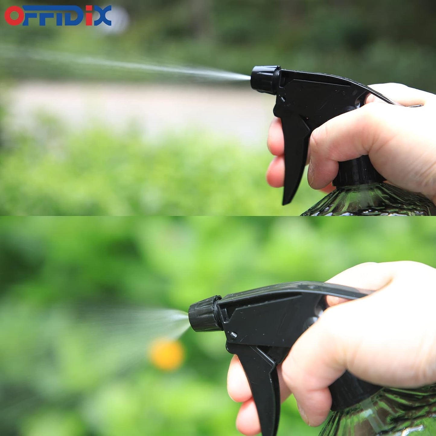 OFFIDIX Glass Spray Bottle, Fine Mist Plant Mister, Handheld Pressure Watering Can,Adjustable Nozzle Glass Spray Bottle,0.43L/15.17oz Handheld Spray Bottles for Garden Plants Cleaning Solutions（Gray）