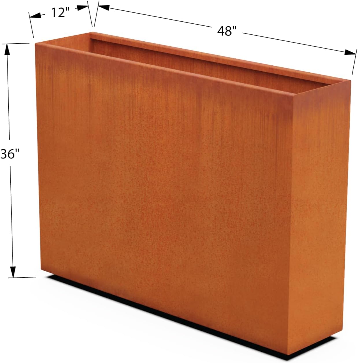 Corten Steel Planter Rectangle Outdoor Metal Garden Box Heavy Duty | Made in USA | Fully Assembled