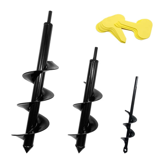 3PCS Auger Drill Bit Set for Planting, Bulb Planting, Garden Auger Spiral Drill Bit for 3/8 inch Hex Drive Drill