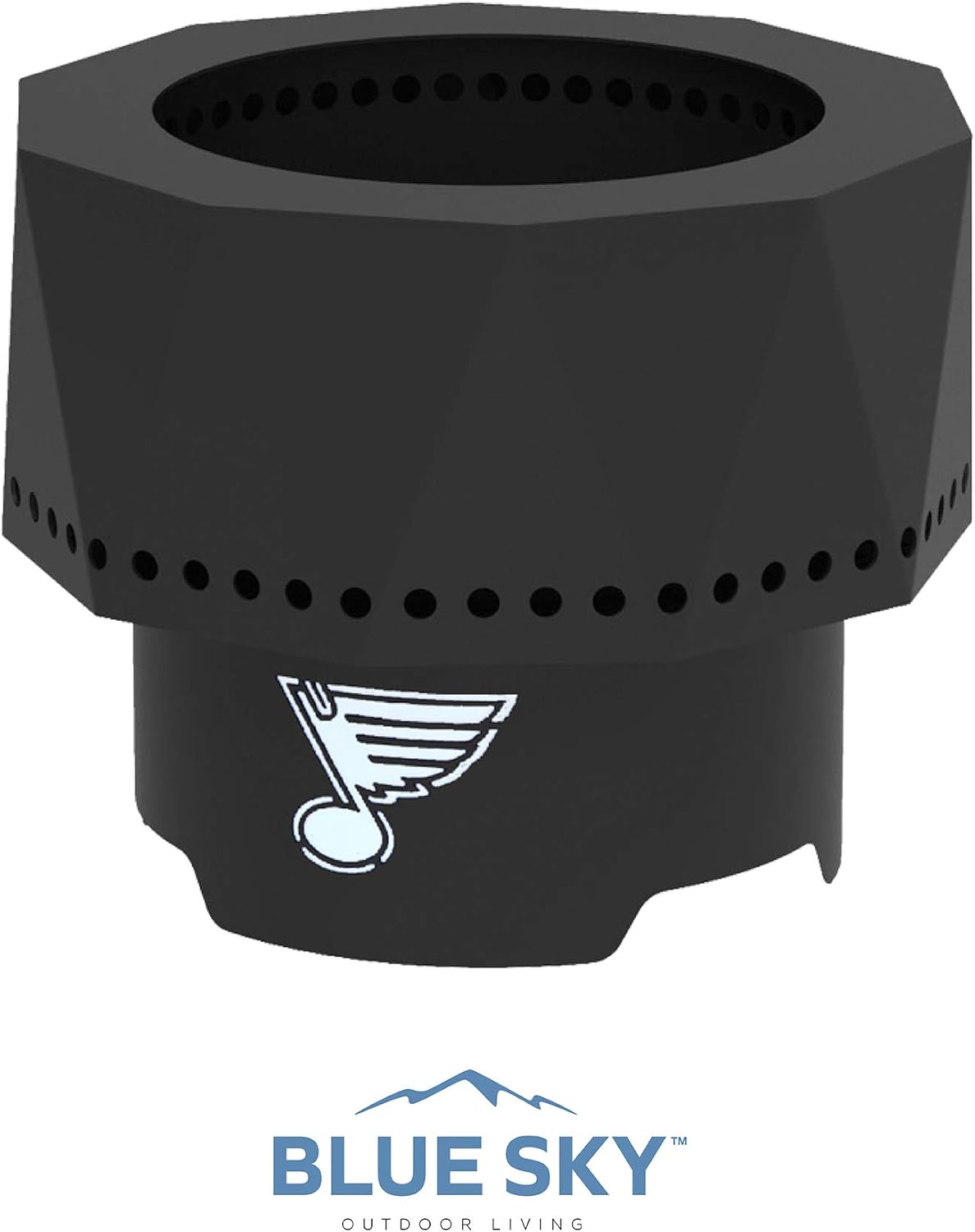 Blue Sky Outdoor Living NHL Pittsburgh Penguins Ridge Portable Steel Smokeless Fire Pit with Carrying Bag, Firewood and/or Wood Pellet Burning