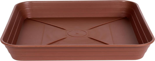 4 Pack Square Plant Saucer Tray 8 inch, 6 8 10 12 14 16 18 20 inch Heavy Duty Plastic Square Plant Saucers for Indoors Outdoor, Flower Planter Drip Trays for Pots, Seed Starting Tray