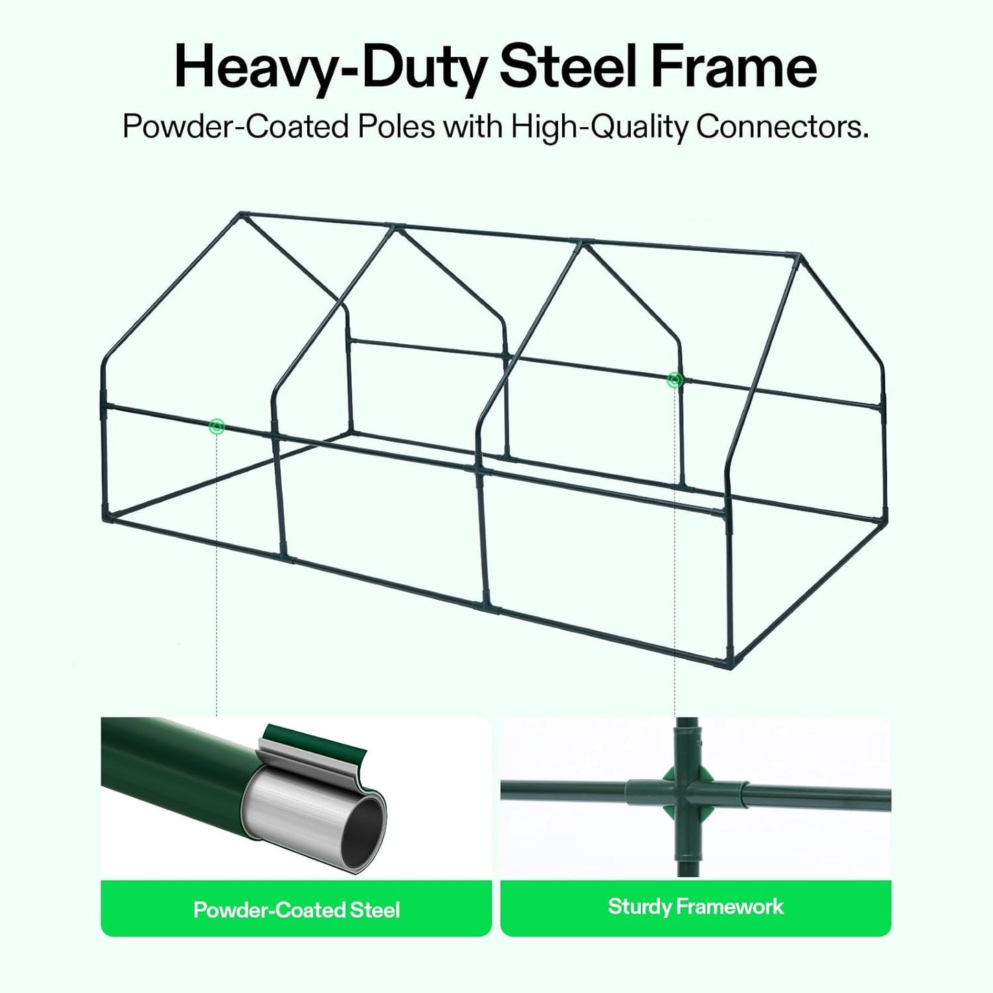 VIVOSUN Portable Mini Greenhouse 94.5x36x36-Inch Tunnels, PVC Cover with Roll-up Zipper Door, for Indoor Outdoor or Garden Plant Growing