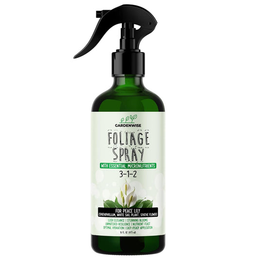 Peace Lily Foliar Spray - 3-1-2 Plant Fertilizer - Premium Spray for Indoor Plants with Essential Nutrients - Peace Lily Plant Food & Fertilizer - Ready-to-Use (16 OZ)