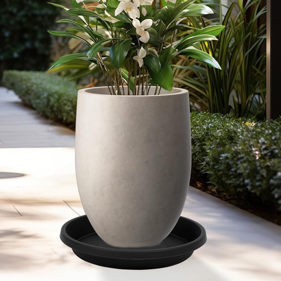 4 Pack Plant Saucer 16 Inch, Durable Large Deep Plastic Plant Trays for Pots, Plant Water Catcher Tray for Plants, Flower Pot Saucers, Plant Saucers for Indoors Outdoor