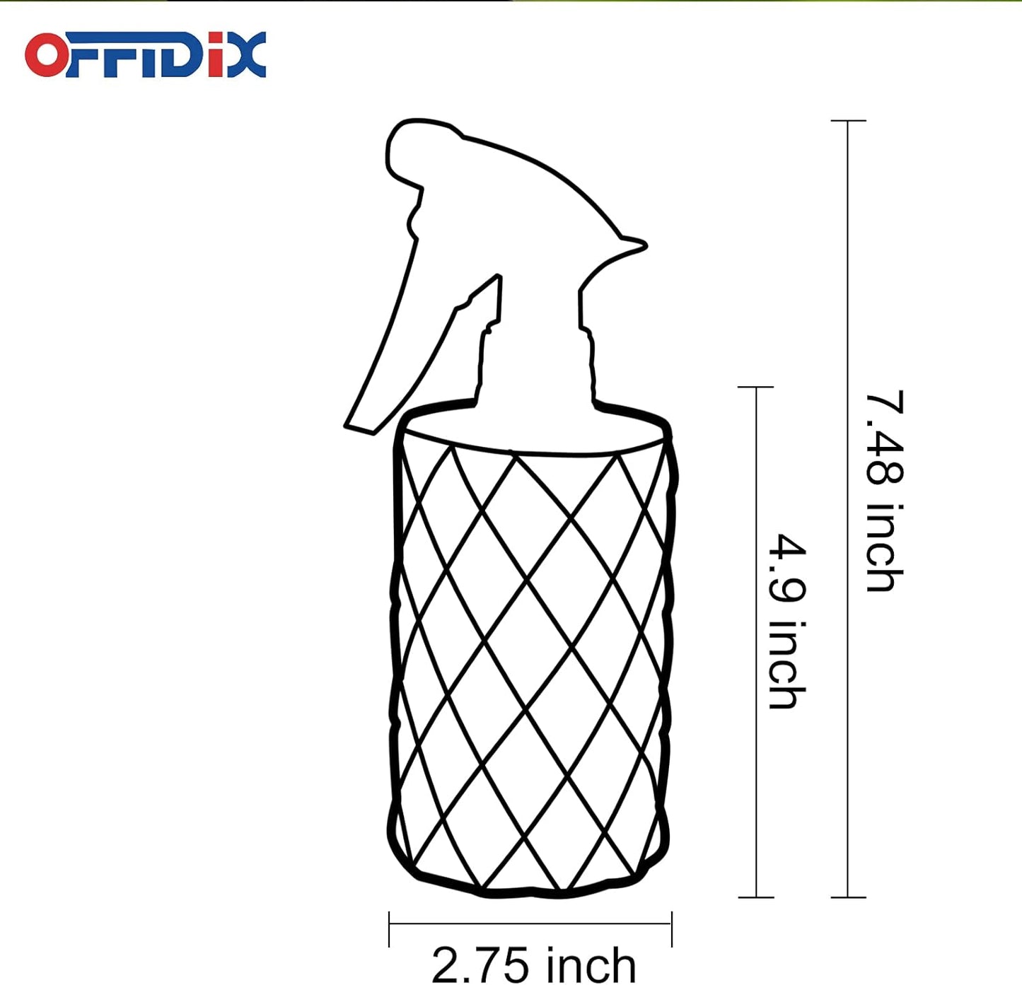 OFFIDIX Fine Mist Plant Mister, Handheld Pressure Glass Spray Bottles, 0.35L/11.8oz Watering Can with Adjustable Nozzle for Outdoor Indoor Gardening and Cleaning Work (Green)