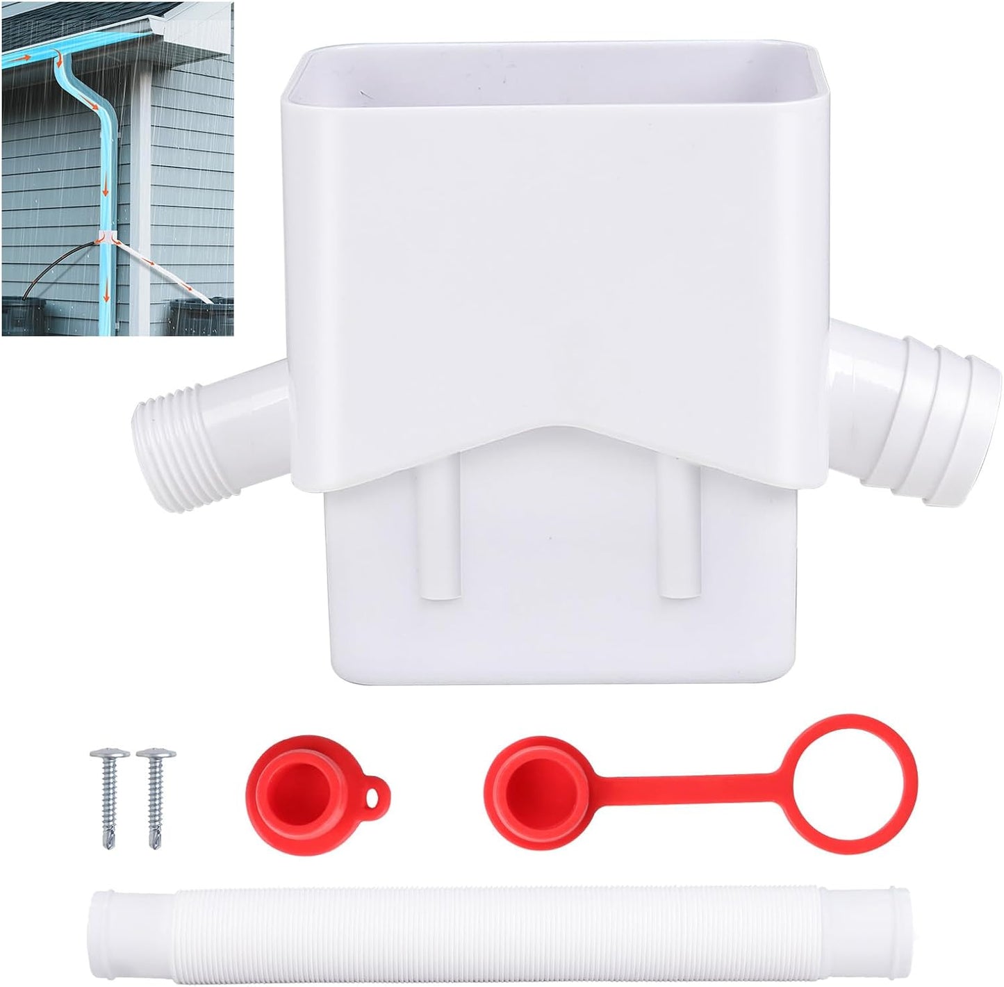 Rain Barrel Diverter Fits for 2"x3"Downspout,Rainwater Collection System,Rain Barrel Diverter Kit to Direct Water into Rain Barrel