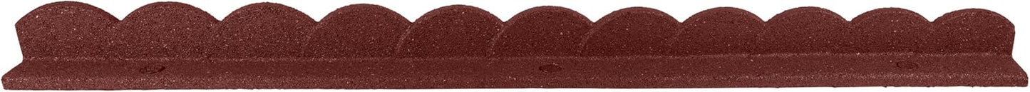 Playsafer L Shaped Flexible Rubber Scalloped Edger for Lawns Landscaping and Playground | Easy No Dig Installation| 4' Long (1, Red)