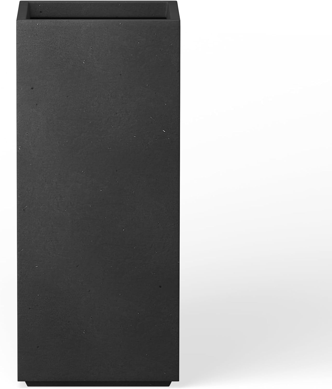 Kante 20.3" H Tall Rectangular Concrete Planter, Modern Square Diameter Plant Pot with Drainage Hole and Rubber Plug for Indoor Outdoor Home Patio Garden, Black