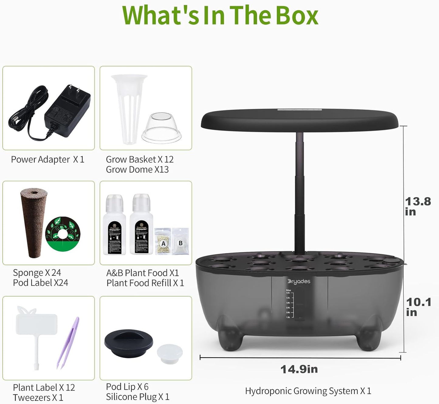 Indoor Hydroponics Growing System, 12 Pods Smart Herb Garden Planter with LED Grow Light Plant Germination Kit (No Seeds), Ideal Gift for Gardening Lovers, Gift Ideas for Women Men