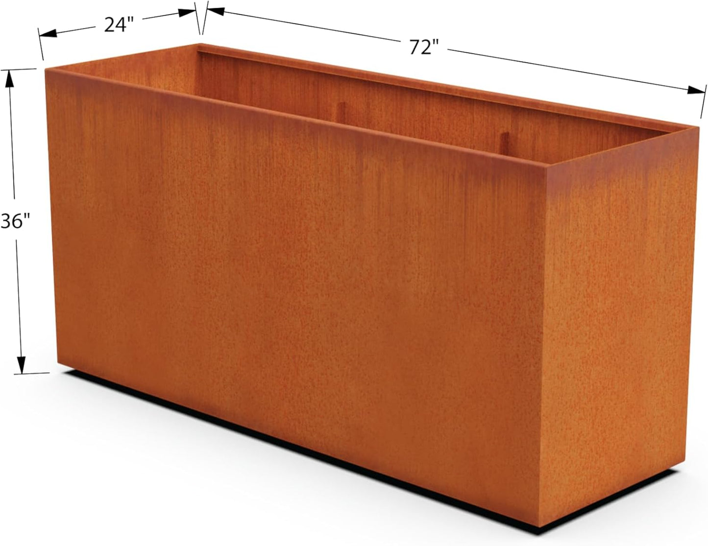 Corten Steel Planter Rectangle Outdoor Metal Garden Box Heavy Duty | Made in USA | Fully Assembled